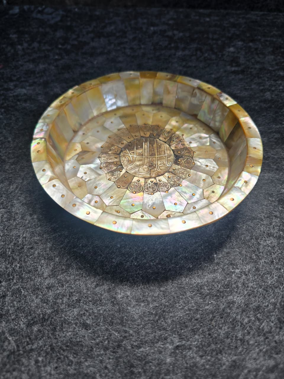 Rare islamic Mughal Mother Of Pearl handcarved with quran verses
